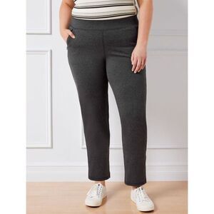 TALBOTS 3X GREY EVERYDAY STRETCH STRAIGHT LEG PANTS Zipper Pockets #773